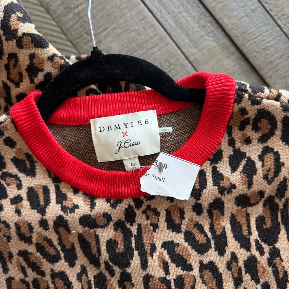 NWT Demylee X J.Crew Leopard Print Short Sleeve Dress - Picture 4 of 5